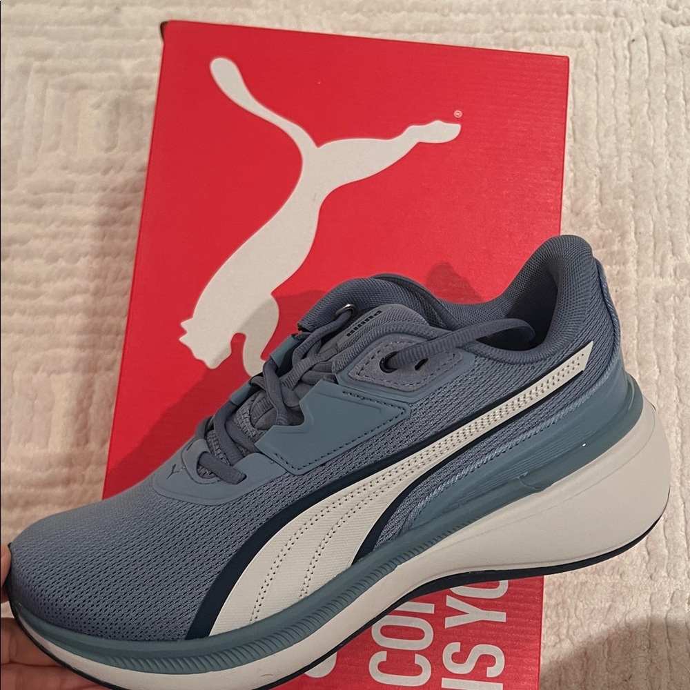 Puma Blue and White Running Sneakers